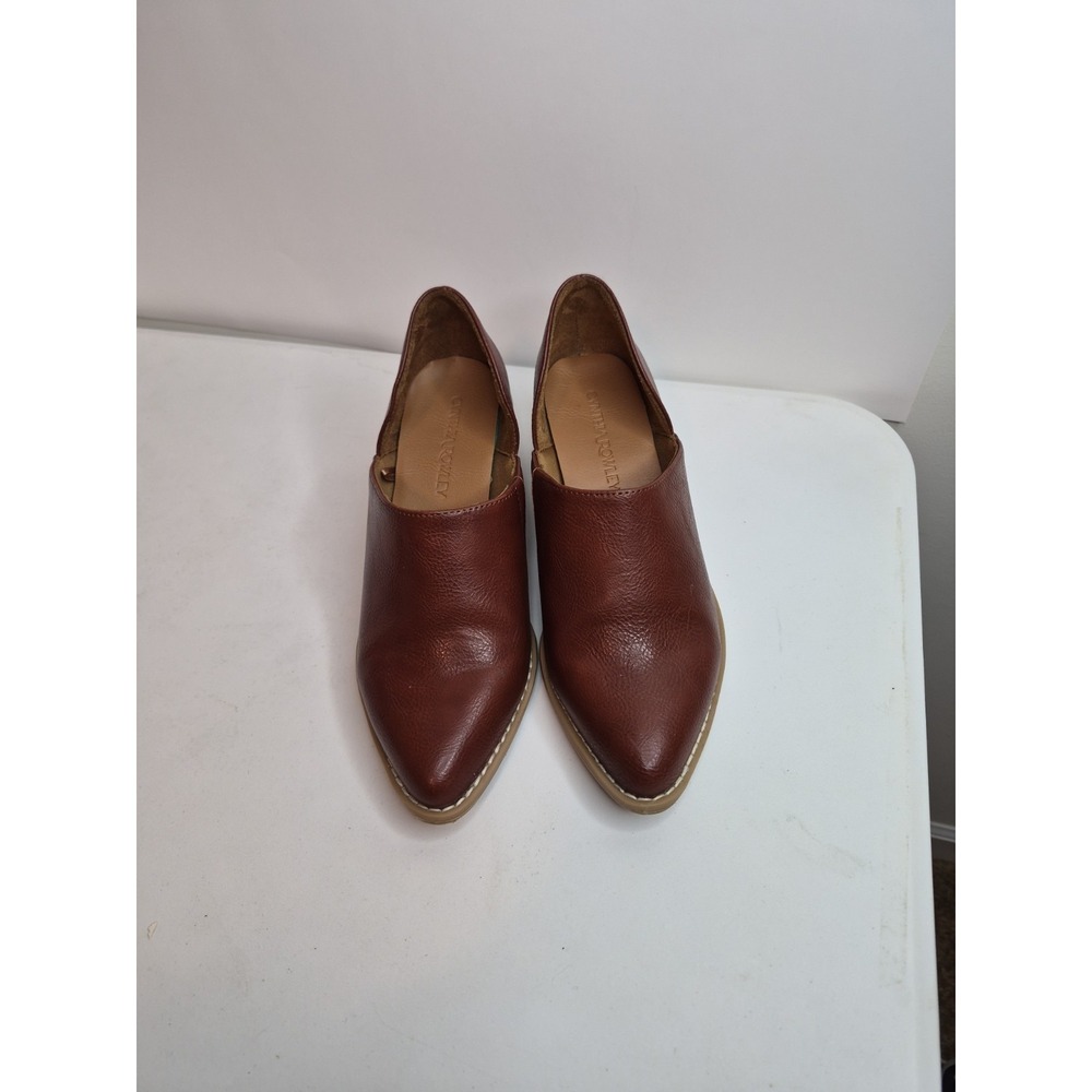 Cynthia Rowley Eddie Boots Womens 6.5 Ankle Bootie Block Heels Pointed Toe Brown